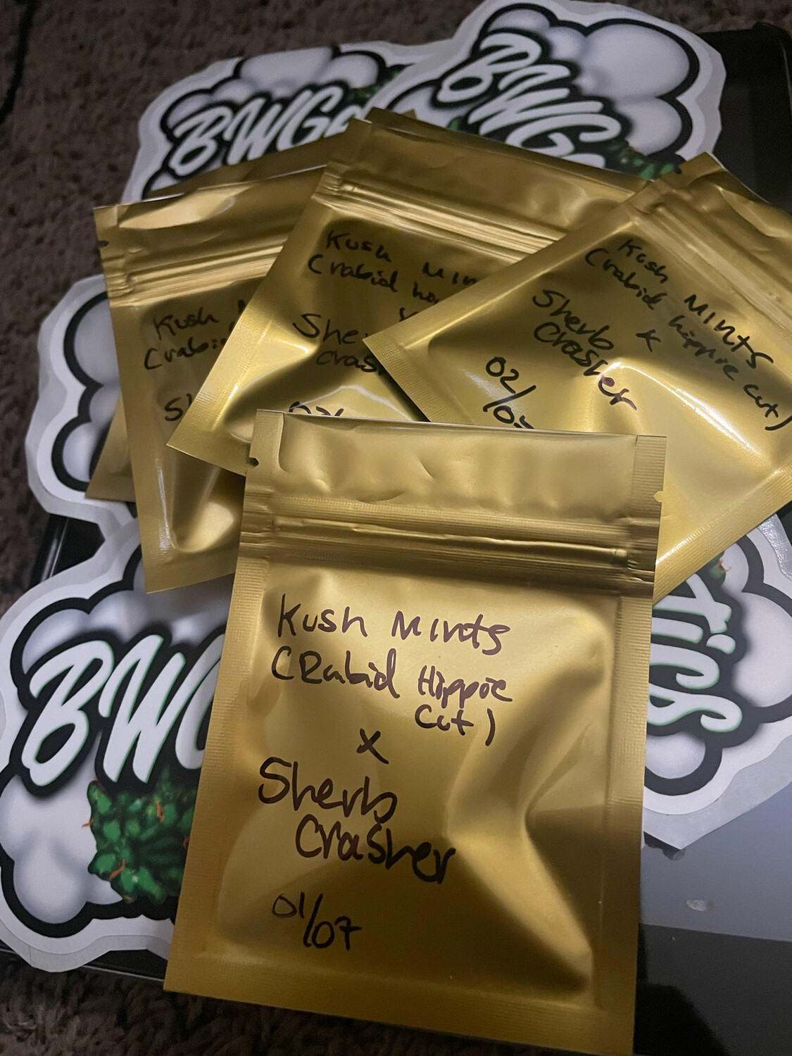 Kush Mints (rabid Hippie Cut) X Sherb Crasher 5 Pack Limited.