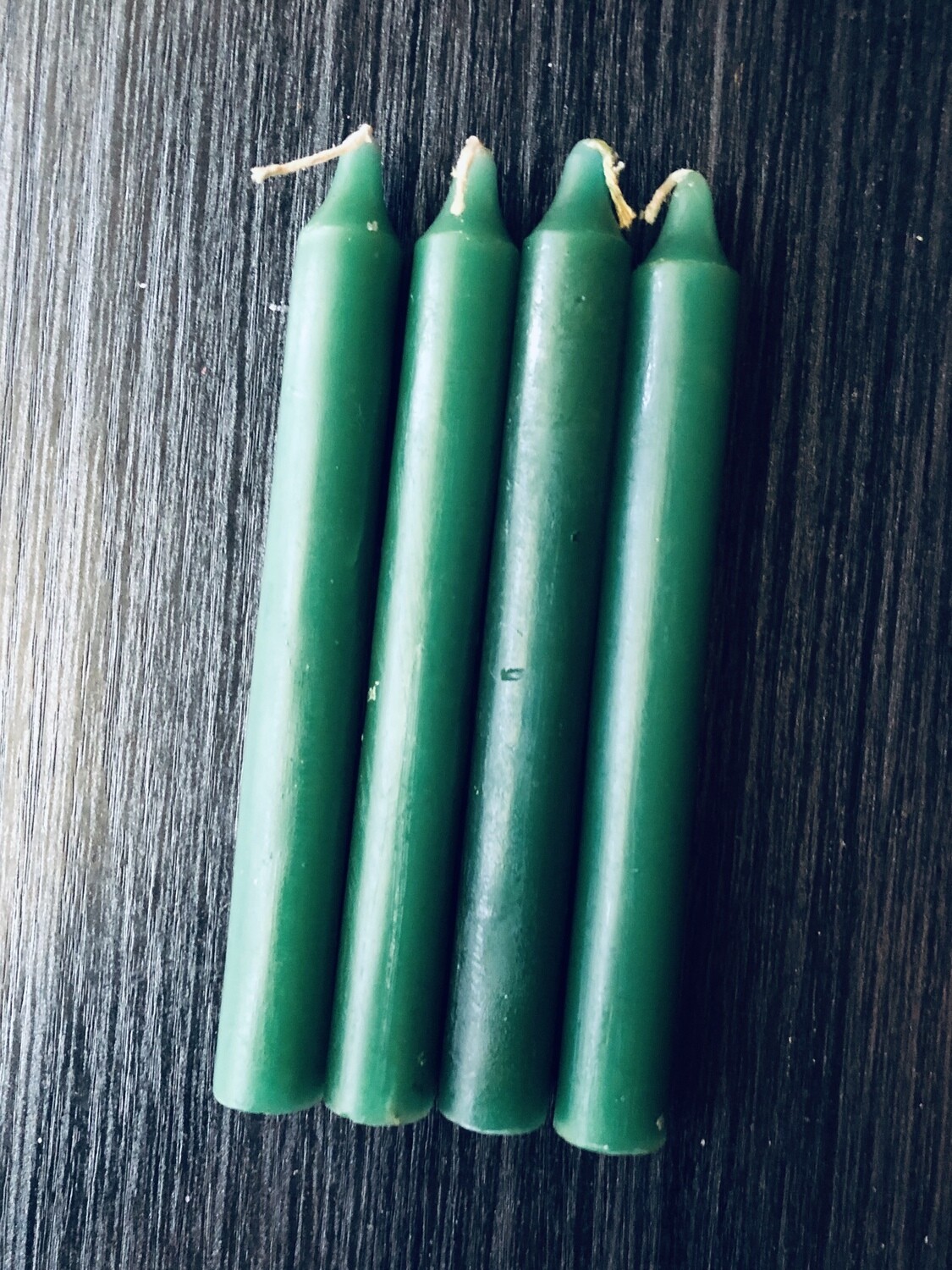 Green 6” Taper Candles Set of 3