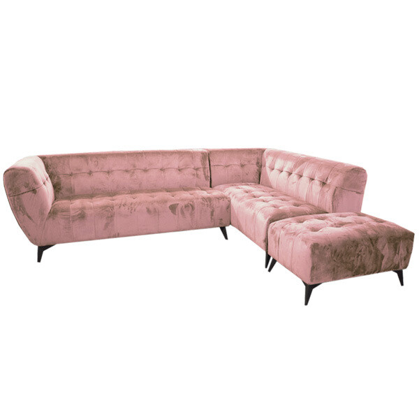 Romeo Corner Sofa Pink Velvet