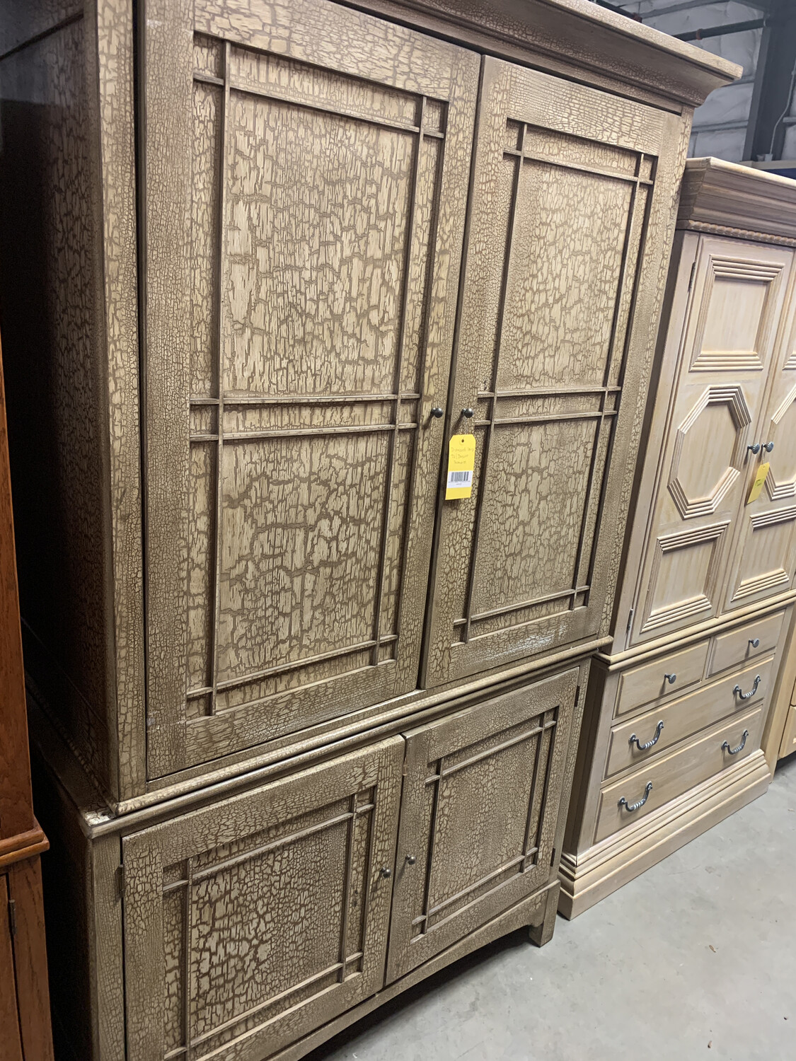 G DISTRESSED LARGE TV/DRESSER ARMOIRE