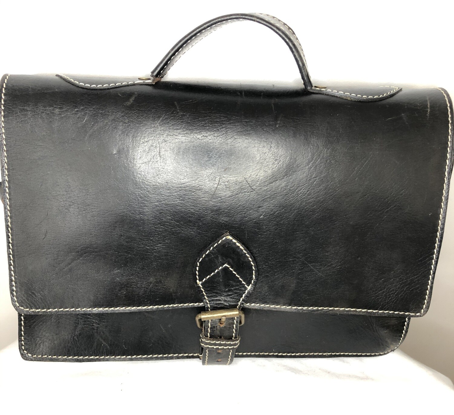 Black Moroccan Leather Messenger Bag