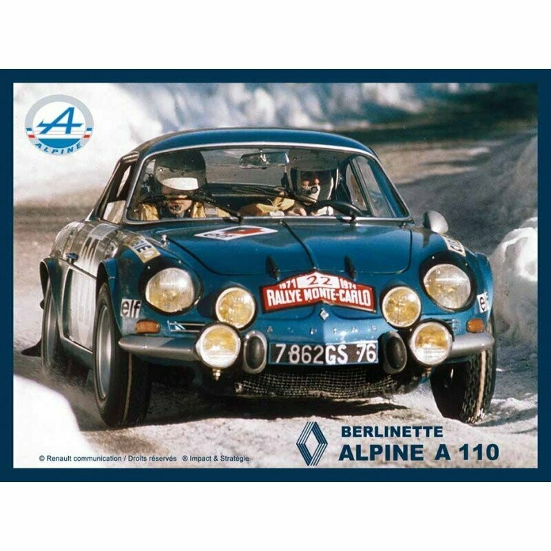 Plaque Métal Publicitaire Bombée - 20x30 Cm - R8 Alpine - Neuf - Déco Atelier