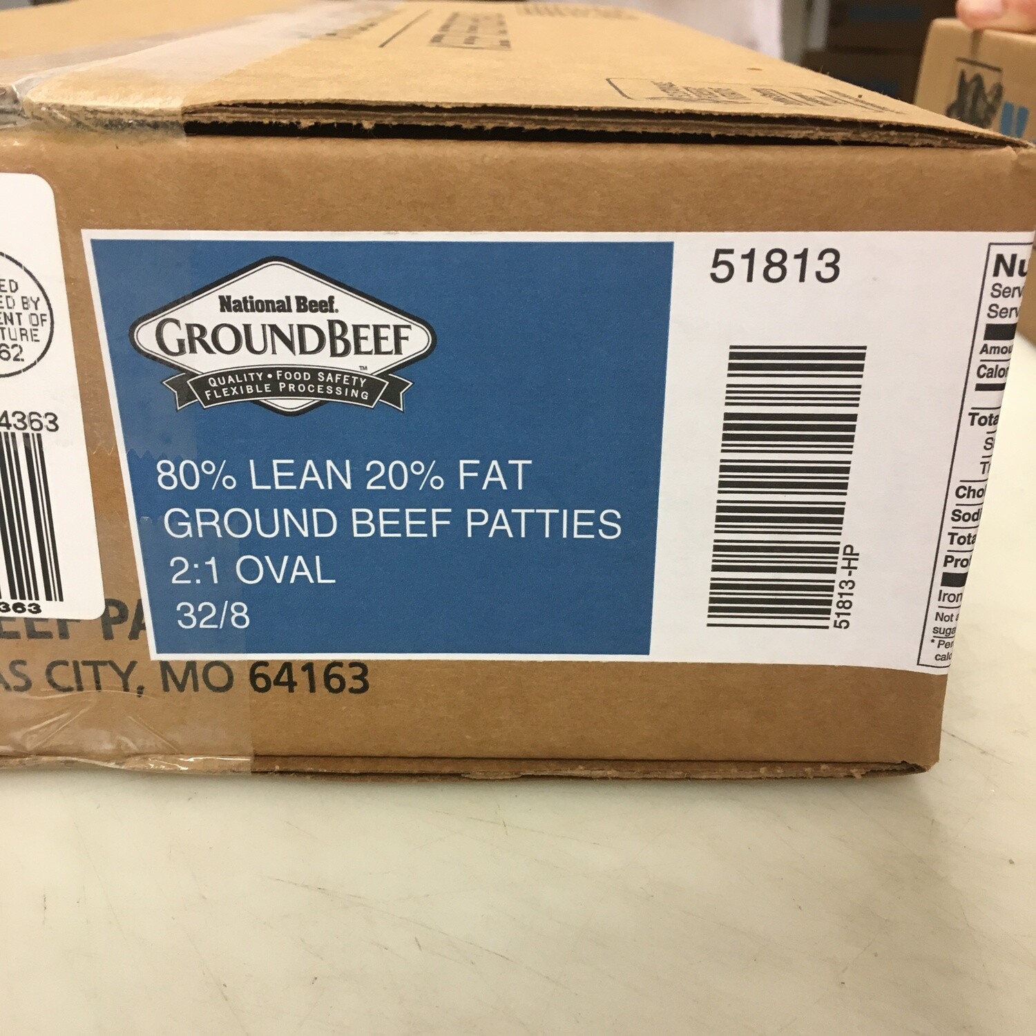 National Beef Frozen Burger Patties (8oz, 32ct, 80/20)