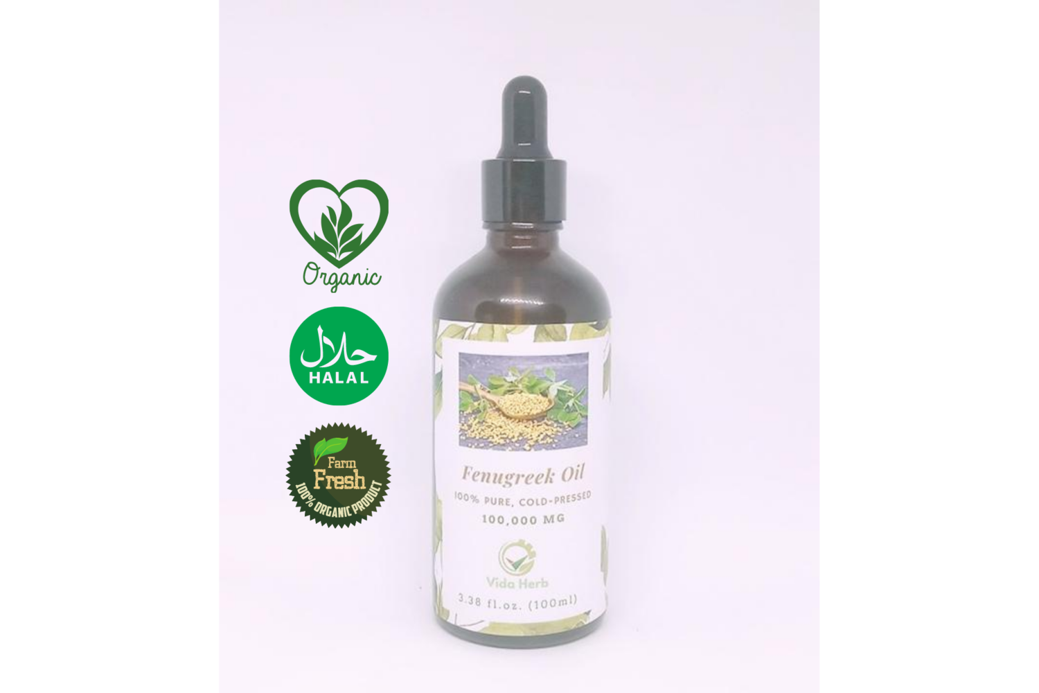 Fenugreek Oil, 100 pure and coldpressed. Finest quality, 100000mg