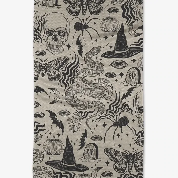 Geometry Halloween Collage Dish Towel