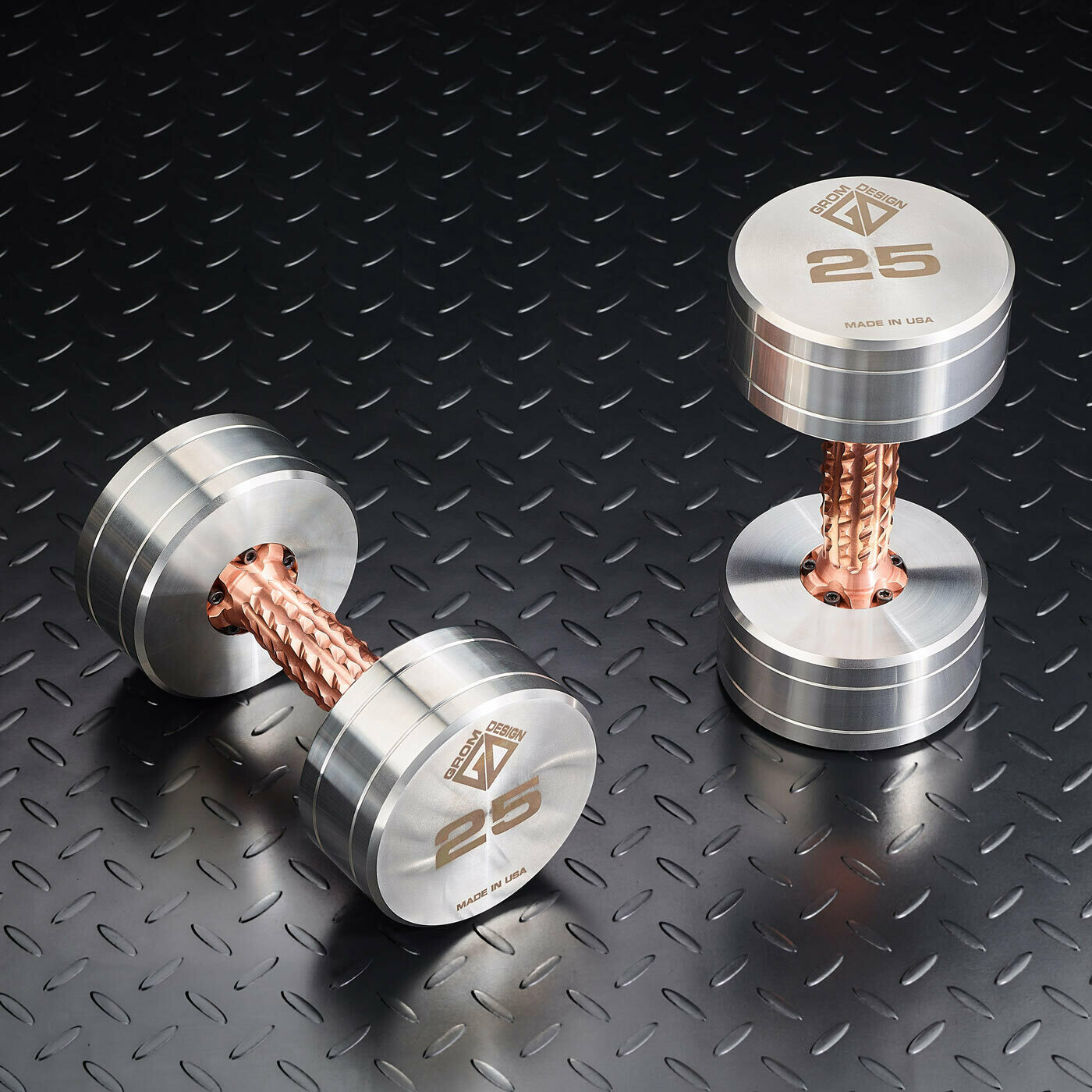 25 C pound dumbbells Made in USA Stainless Steel CNC Machined