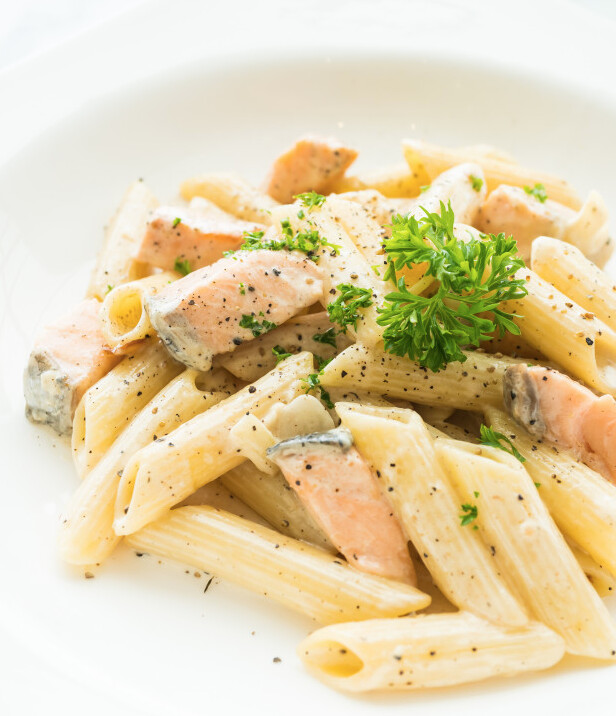 Gratin de pâtes au saumon fumé