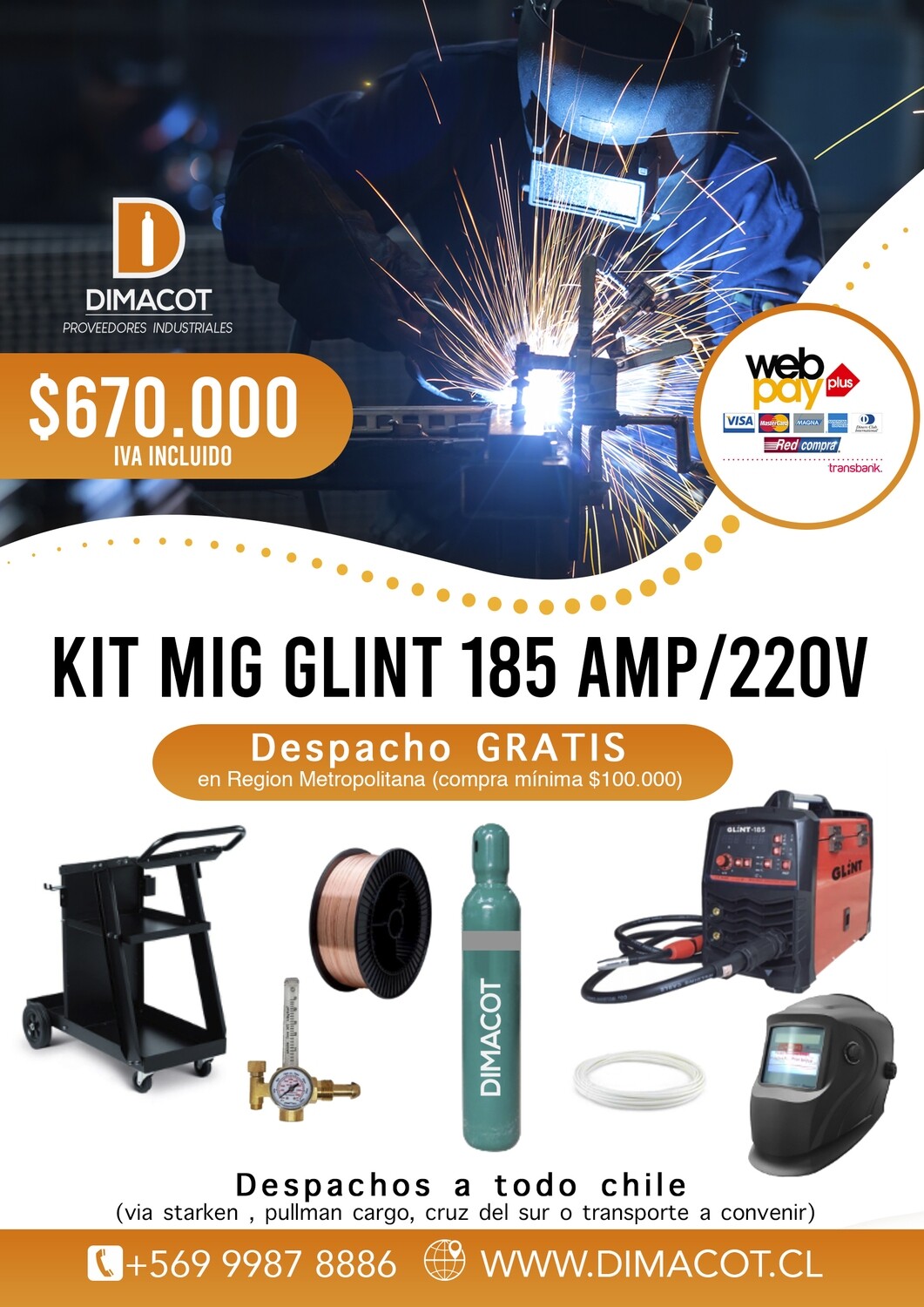 KIT MIG GLINT 185 AMP/220V