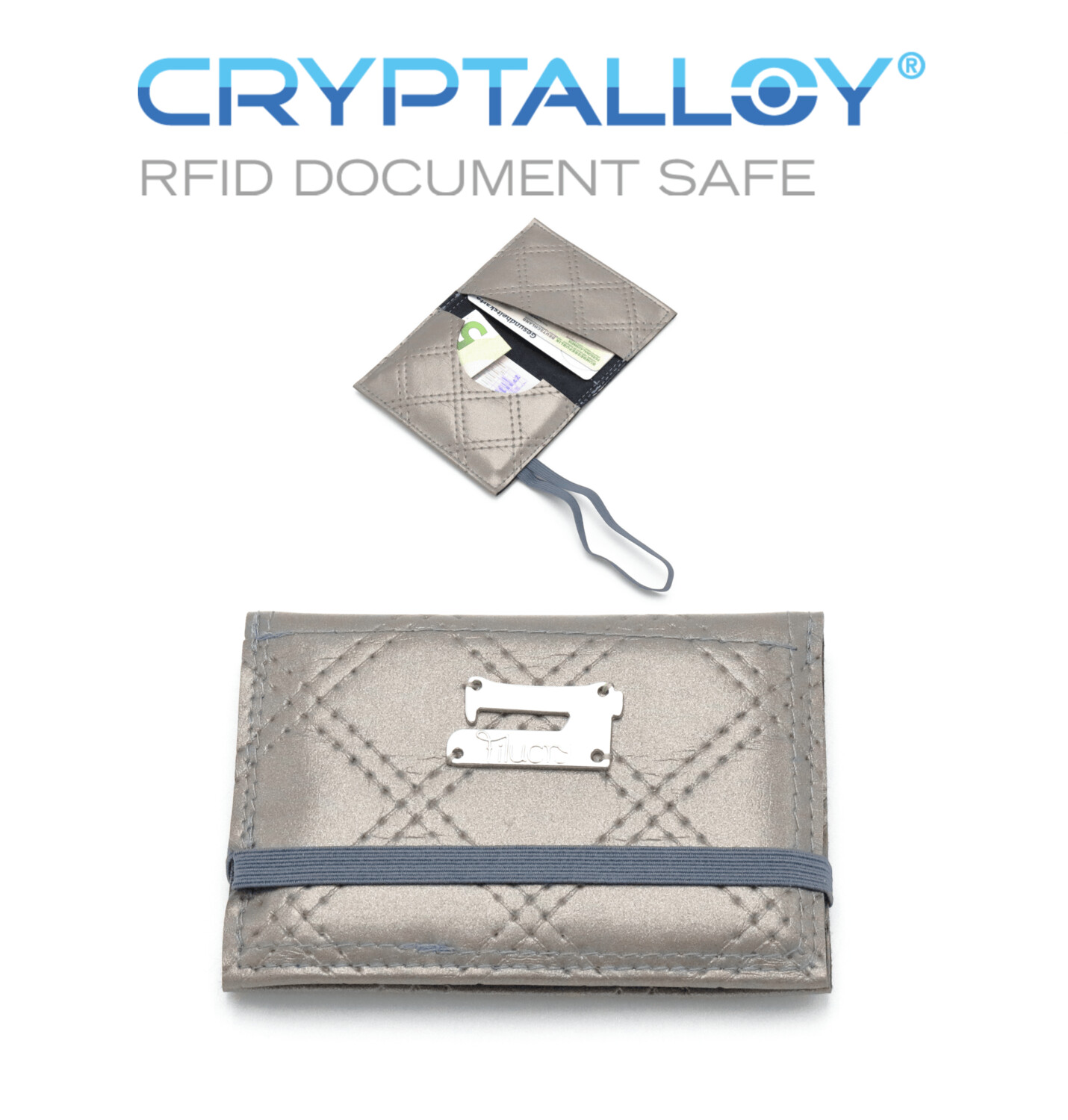 Kartenetui mit RFID Schutz Silber