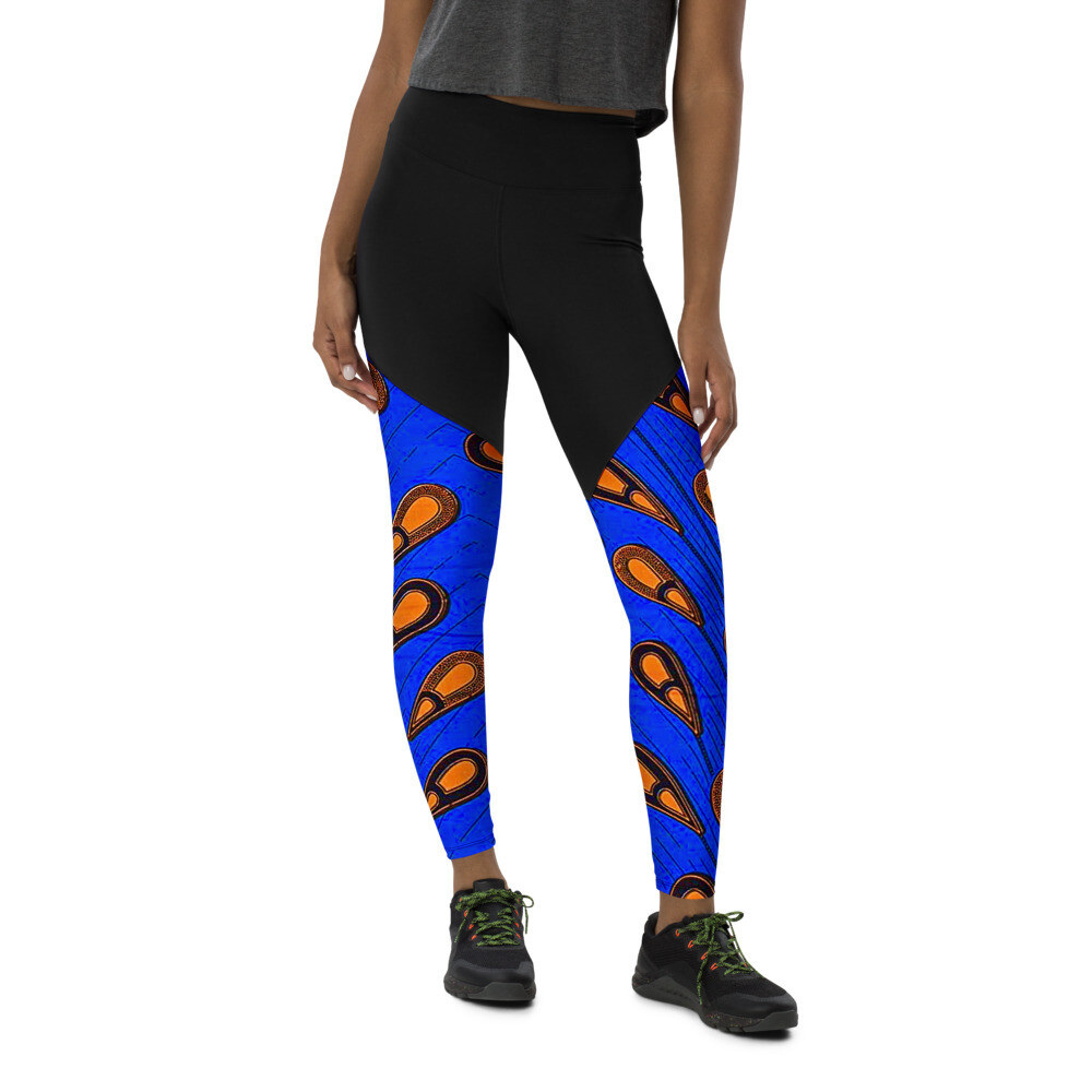 Adanna Compression Sports Leggings LUX Collection African Print