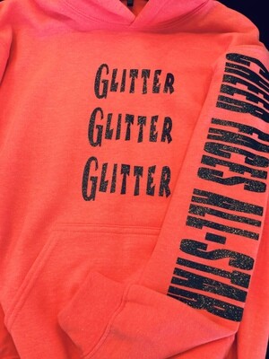 Hoodie - Glitter3 - Pink - YL