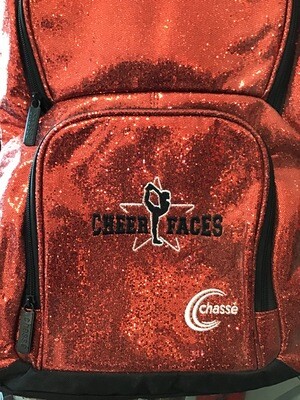 Backpack - Red Glitter - Logo