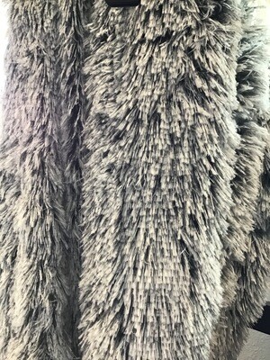 Scarf Wrap - Plush Faux Fur - Grey