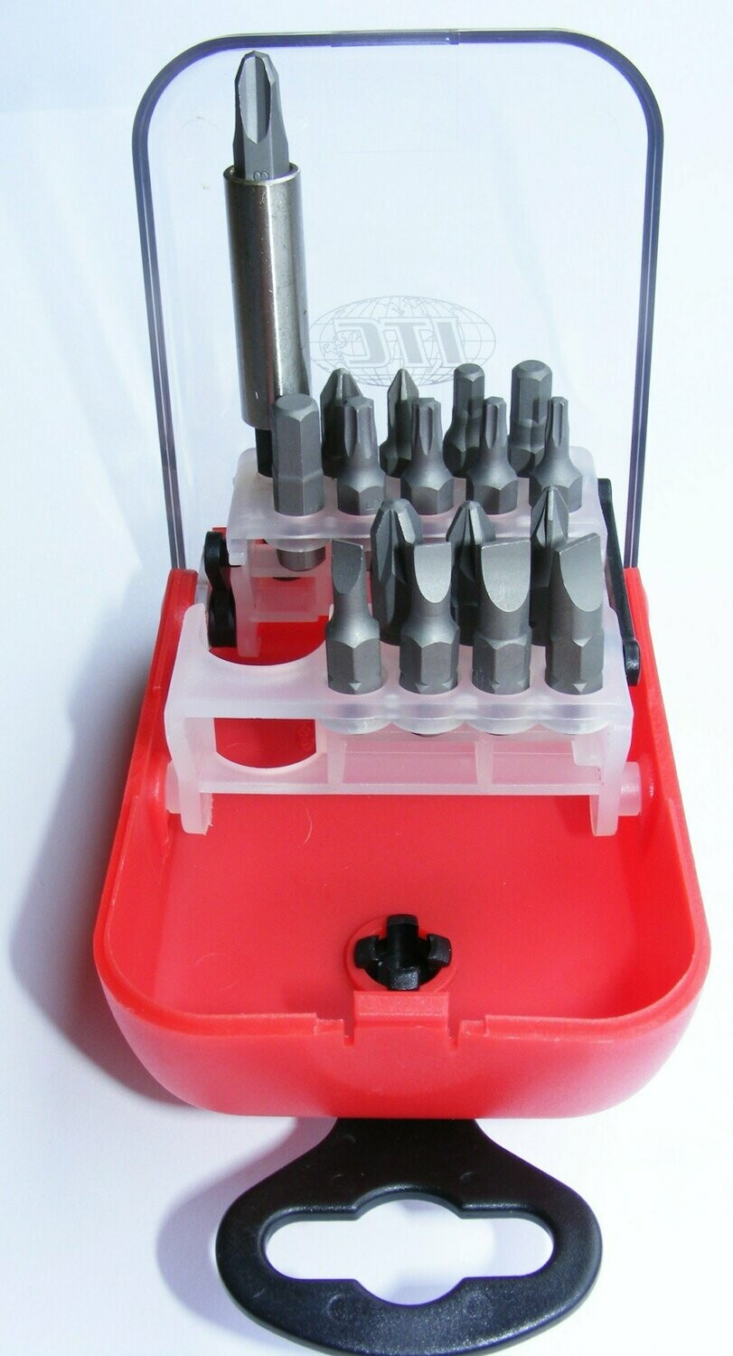 ITC Professional Tools Screwdriver bit set c/w snap in holder on 1/4