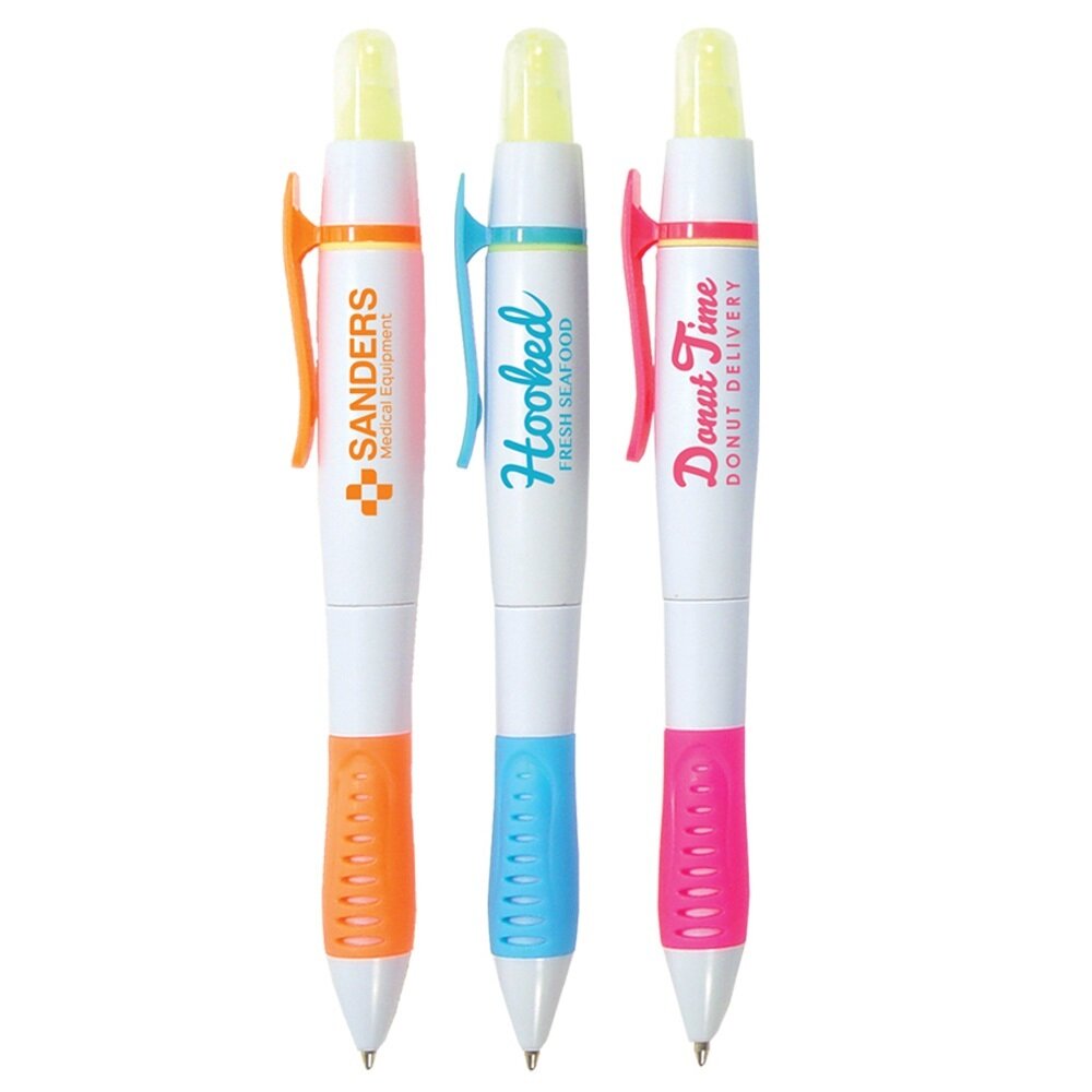 Double Take Pen & Highlighter Combo White Barrel