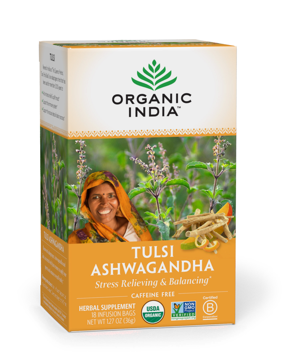 Organic India Tea Tulsi Ashwagandha 18ct Store Simple Organics