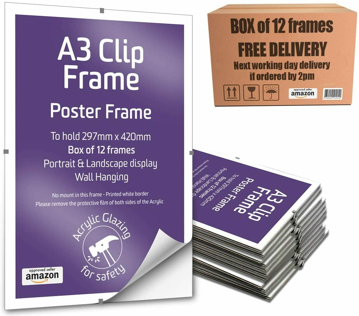 A3 Clip Frames Box of 12