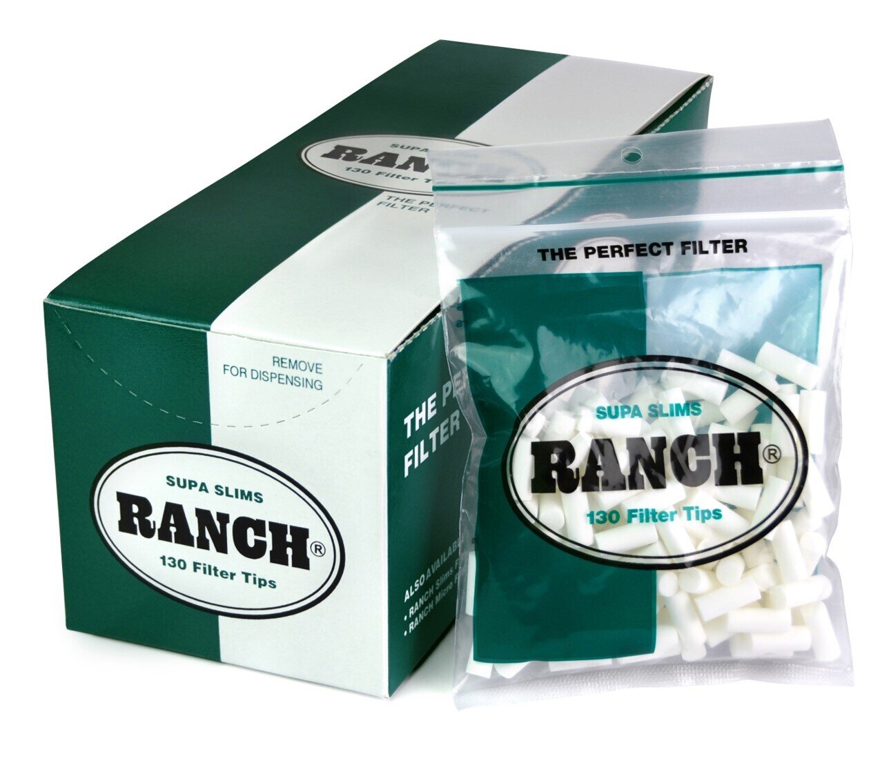 CIGARETTE FILTERS RANCH SUPA SLIMS 130'S GRN