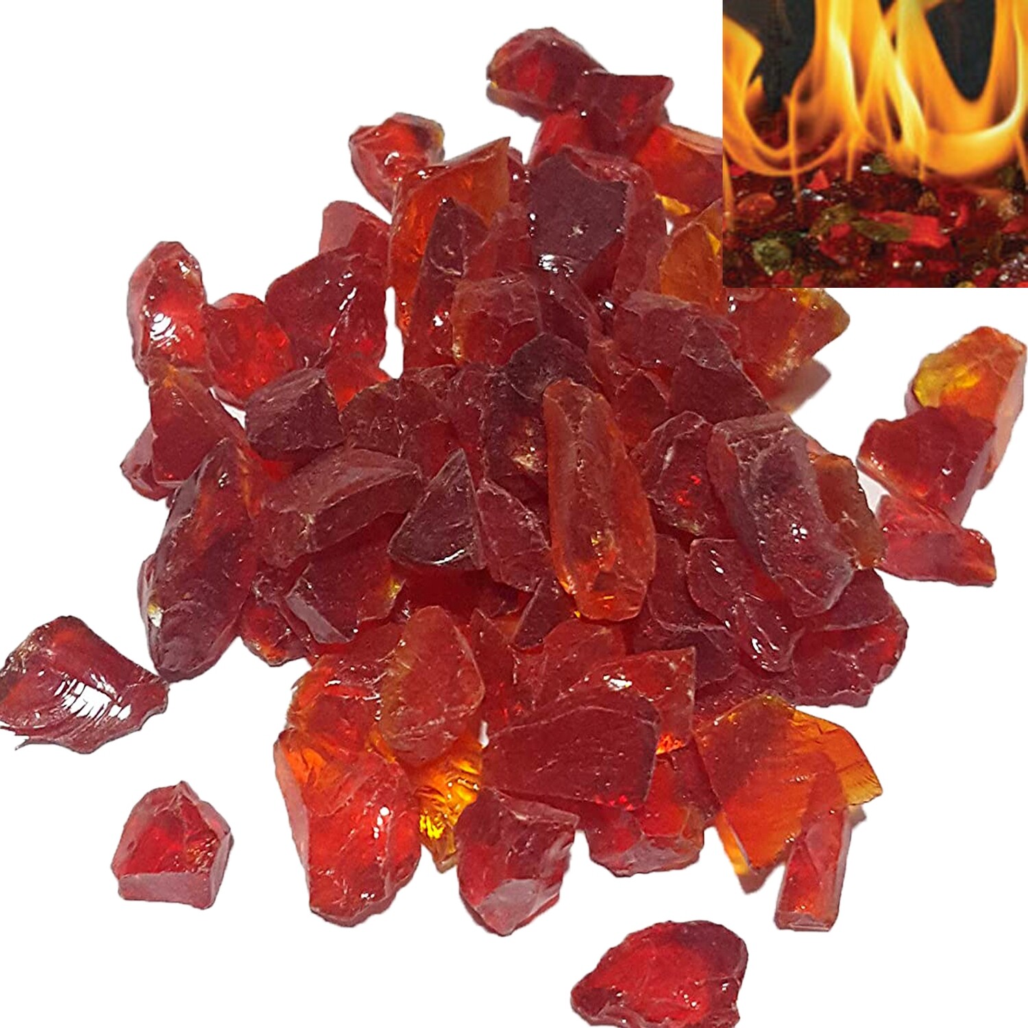 Red Fire Glass 1kg For Fire Pits, Gas Fires And Ethanol Burners