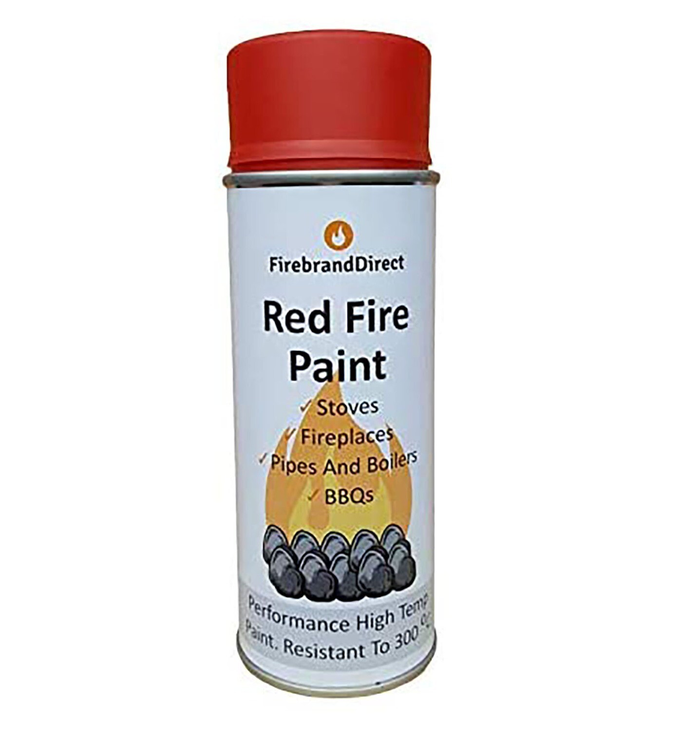 Red Fire Paint. For Gas Fire Coals, Fireplaces, Fire Pits, BBQs. 400ml