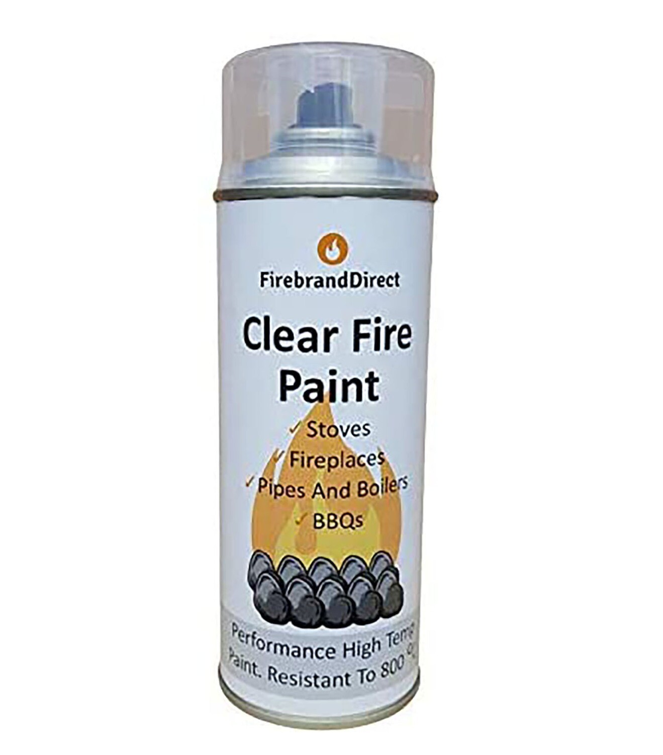 Clear Fire Paint. For Gas Fire Coals, Fireplaces, Fire Pits, BBQs