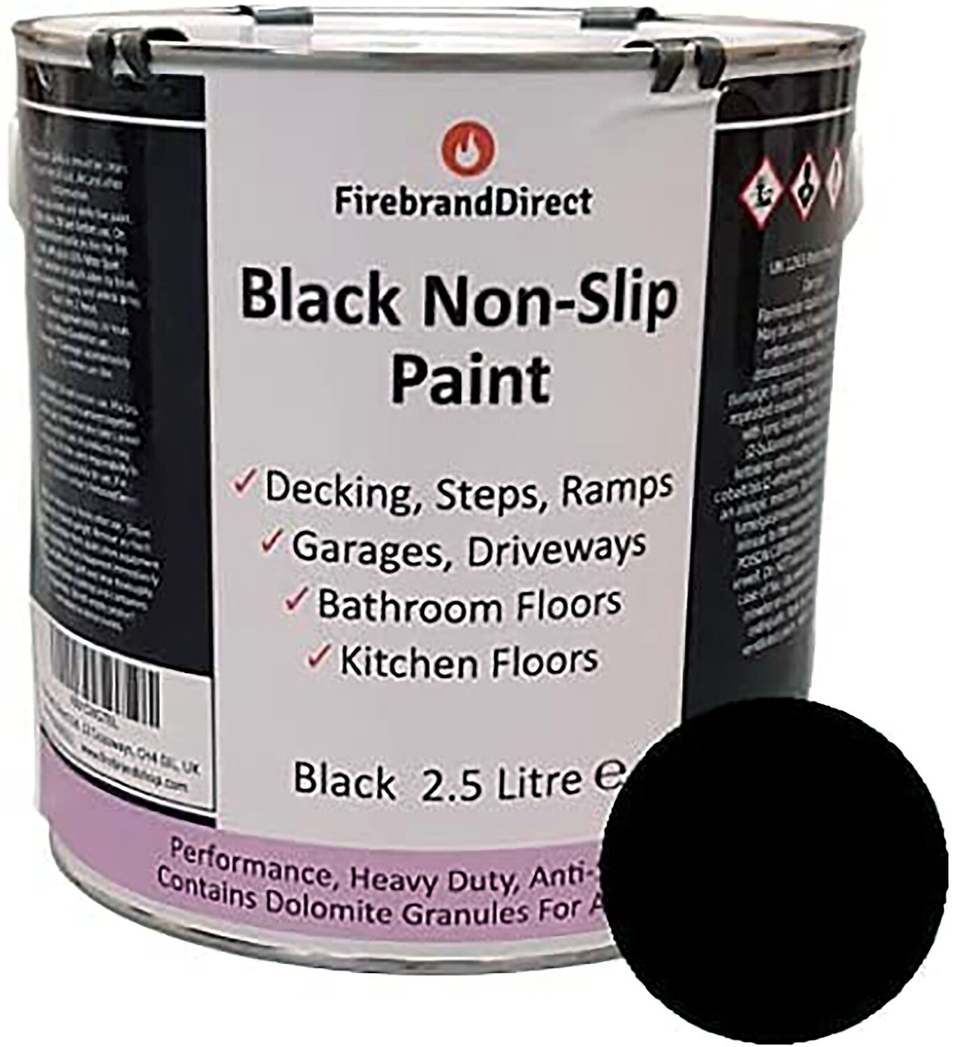 Black NonSlip Paint 2.5L Outstanding Grip For Garage Floors, Drives