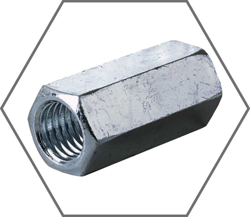 Metric Class 6 Zinc Finish Hex Coupling Nuts