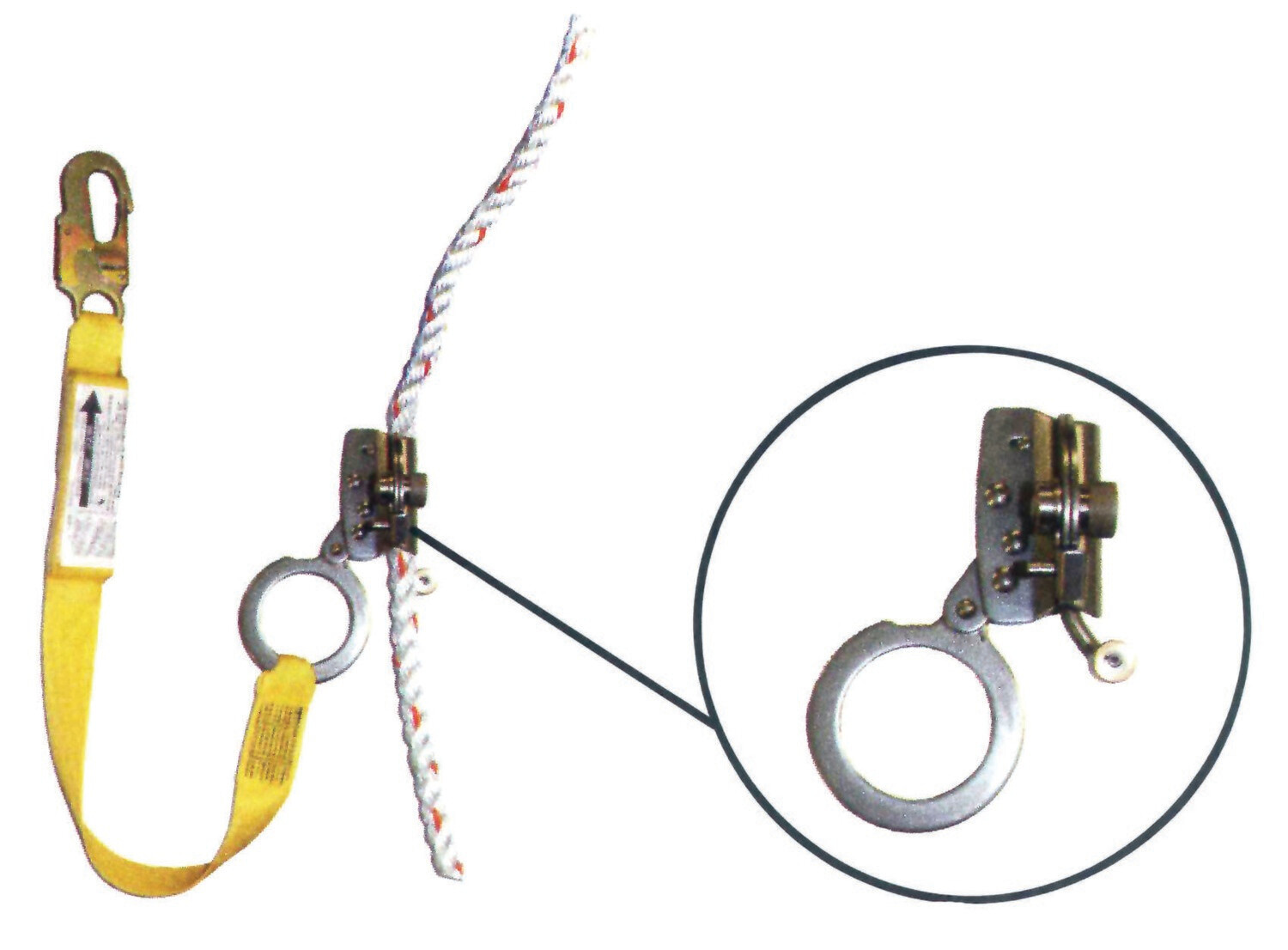 Rope Grab 1202AN3 With 3′ Shock Absorbing Lanyard