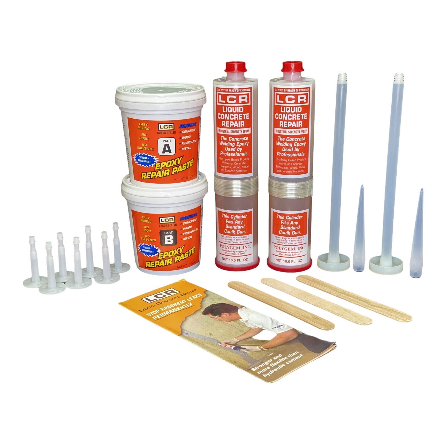 Polygem Liquid Concrete Repair LCR Kit Cement Crack Filler Paste Kit