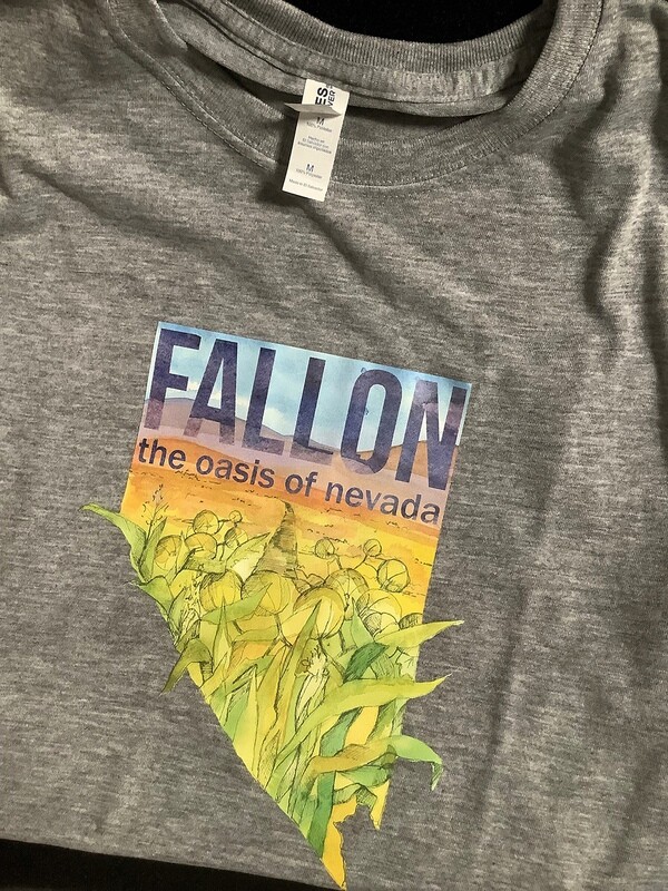 T Shirt Gray Fallon Nevada State Shape 