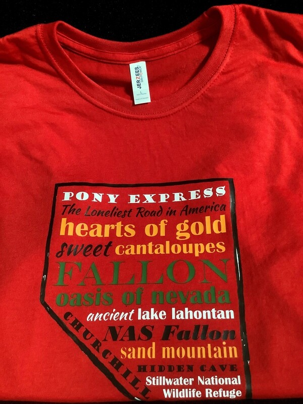 T Shirt Red Nevada Word Cloud