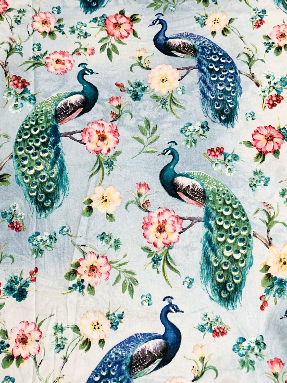 Beautiful Peacock Quilting Cotton 112cm wide