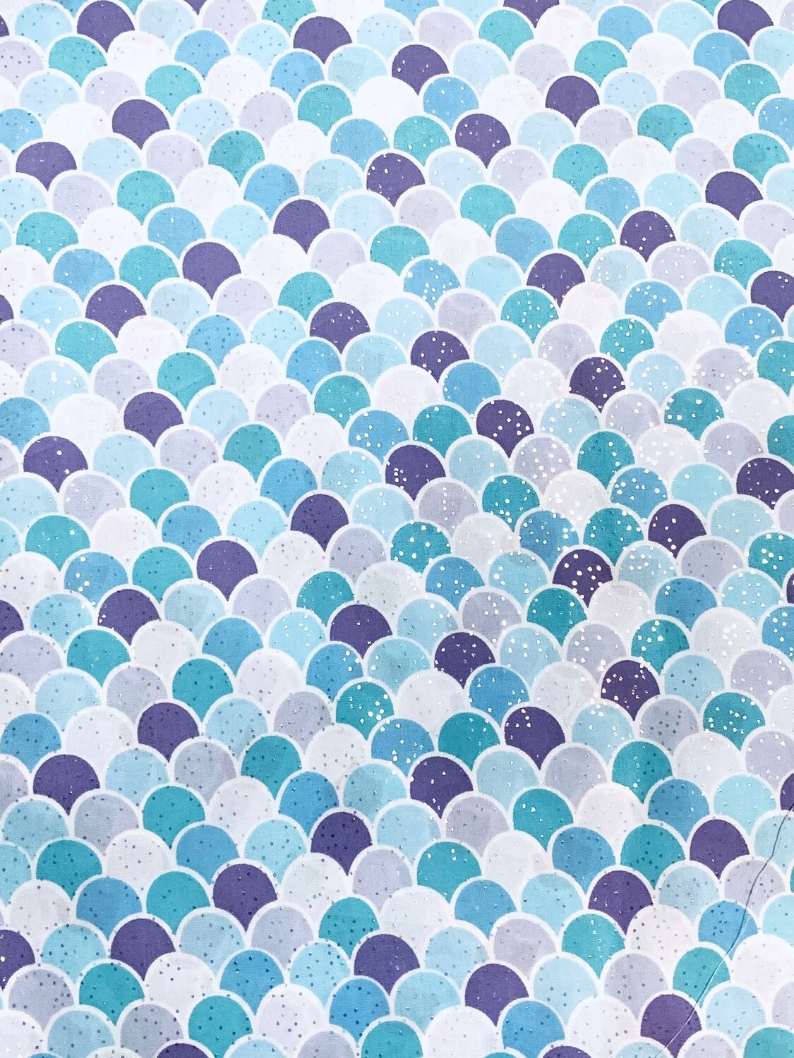 Mermaid Scales with Glitter Quilting Cotton Final Piece