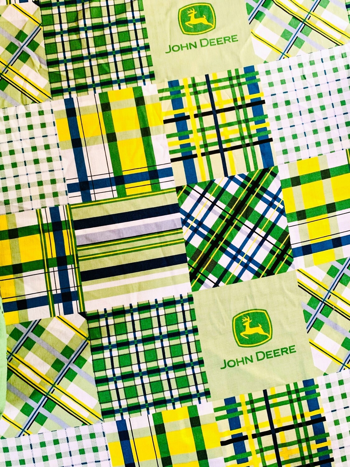 Madras Plaid Patch, John Deere Licensed Quilting Cotton 112cm wide
