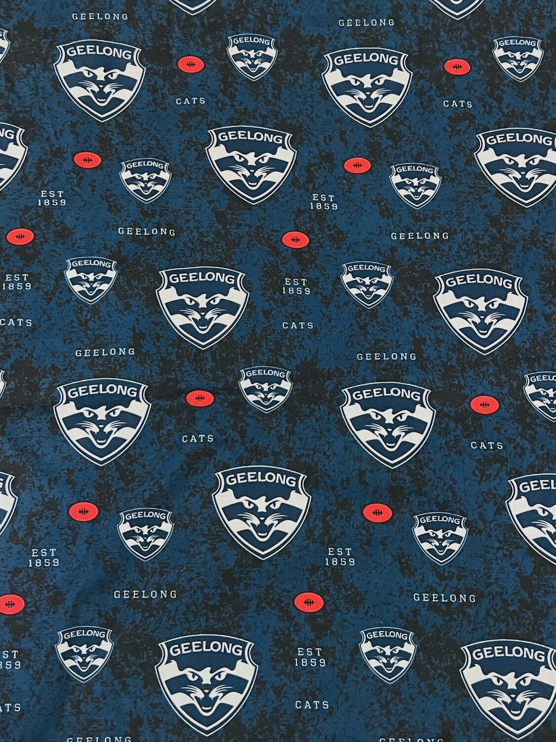 Geelong Cats AFL Licensed Quilting Cotton 112cm Wide 0.6m PIece