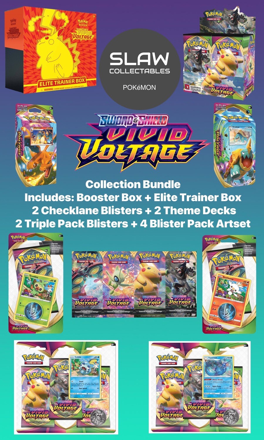 POKÉMON TCG Sword and Shield Vivid Voltage Collection Bundle PREORDER