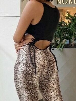Black Snake Cut Out Jumpsuit