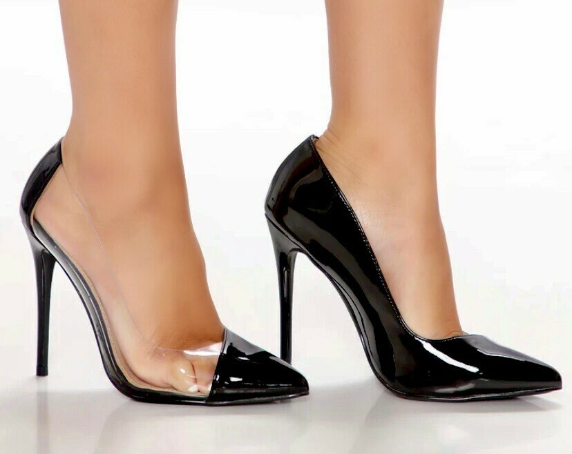 Black Clear Pumps