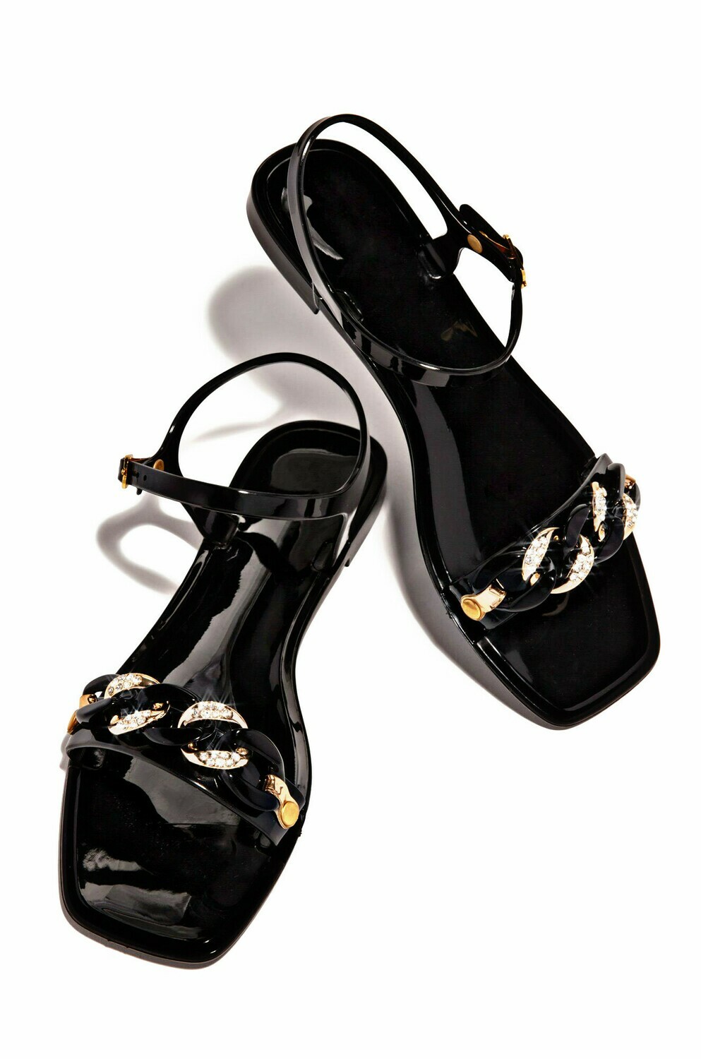 Ankle Strap Jelly Sandals Black