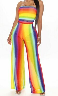Rainbow Tube Top Jumpsuit