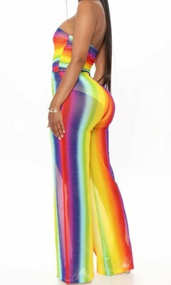Rainbow Tube Top Jumpsuit