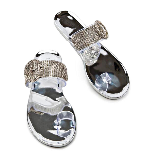 rhinestone jelly sandals