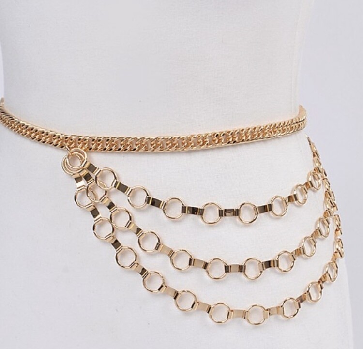 Gold Circle Chain hanging Belt