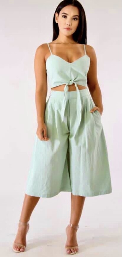 Green Palazzo Pants Set