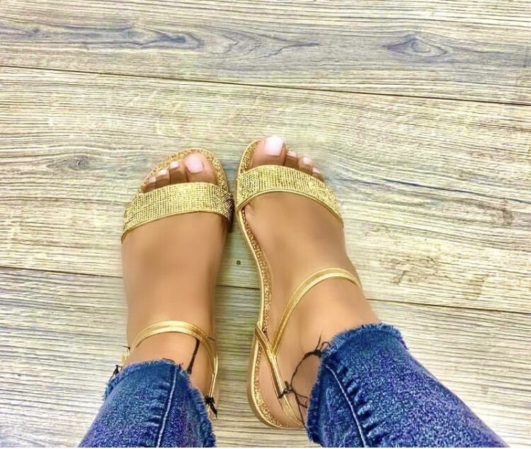 Gold Ankle Strap Sandals