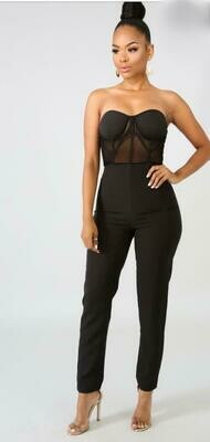 Black Mesh Tube Jumpsuit