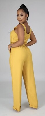 NAVY Folded Wide Leg  Jumpsuit