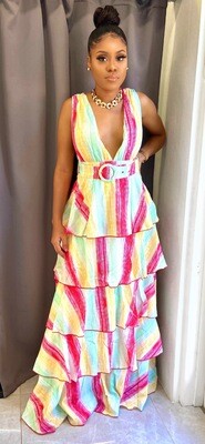 Ruffle Maxi Dress Multi