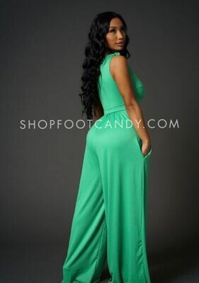 One Shoulder Jumpsuit Green