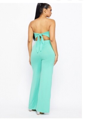 Tube Tie Back Jumpsuit Mint Green